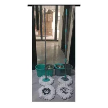 Imagem de Mop Giratorio Sistema Centifuga Inox Refil Esfregão - boom import
