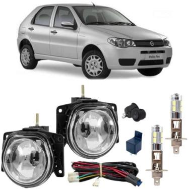 Imagem de Kit farol milha led fiat palio fire g3 2004 a 2016 vidro - SUITS