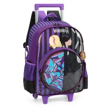 Imagem de Mochila de Rodinhas Com Alça Luxcel Wandinha Roxo-Feminino