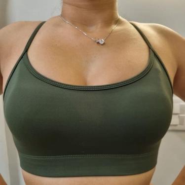 Imagem de Top Fitness Elástico Barra Com Bojo Costa Nadador Suplex Poliamida Com