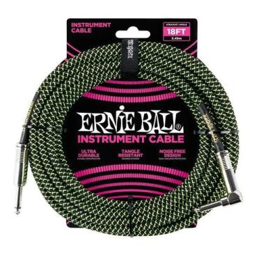 Imagem de Cabo ernie ball instrumento 5,49mt p10 l 90 graus trançado