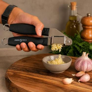 Imagem de Espremedor Amassador Triturador De Alho Manual Aço Inox Cozinha Profis