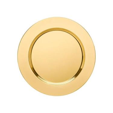 Imagem de Sousplat Redondo Dourado Prato Inox Mesa Posta Buffet 33cm - casa cha
