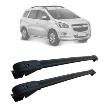 Imagem de Rack De Teto Travessa Chevrolet Spin 2012 a 2021 Aluminio MN-342 Preto