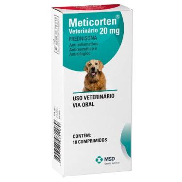 Imagem de Meticorten 20mg Veterinário para Cães com 10 Comprimidos