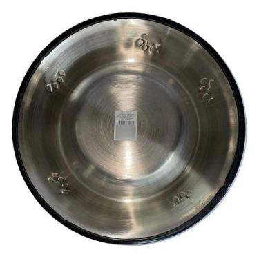 Imagem de Comedouro Inox Cães E Gatos Inox 1300ml 30cm Logospan, Cinza
