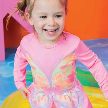 Imagem de Maiô Infantil  Malha Dry com Proteção Uv 50+ Borboleta - Kukiê, 1, Ros
