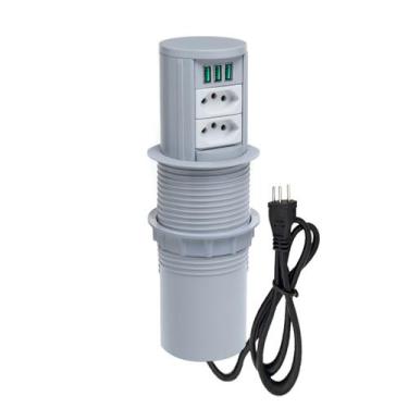 Imagem de Torre De Tomada Totem Slim Automático 2 Tomadas 20A 3 USB 5.2A - CONNE