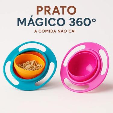 Imagem de Prato Mágico 360 Infantil  Antiqueda, Colorido, Refeição Sem Bagunça -