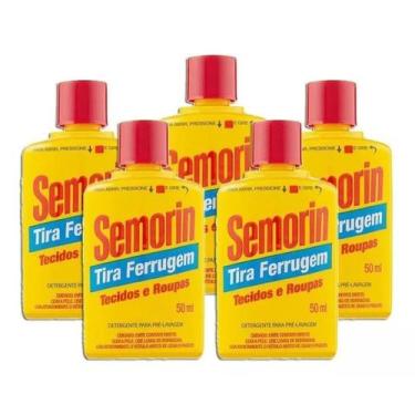 Imagem de Tira Manchas Detergente Anti Ferrugem Semorin Kit 5