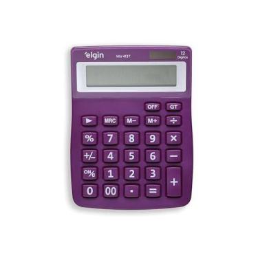 Imagem de Calculadora De Mesa 12 Digitos Mv4127 Roxa - ELGIN