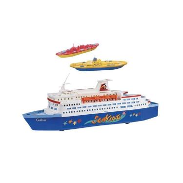 Imagem de Brinquedo de Navios Transatlântico e 2 Frota Naval com Cartela de Adesivos para Personalização Gulliver
