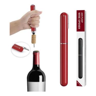 Imagem de Saca Rolha Abridor Vinho Pneumático Bomba Ar Pressão Cor:Preto - Clink