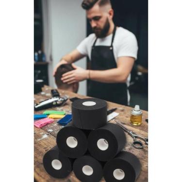 Imagem de Gola Higiênica Descartável P/ Barbearia - 5 Rolos Preta - Congratulati