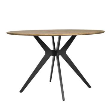 Imagem de Mesa de Centro Prime Decorativa Redonda Madeira com Base em Aço Waw de