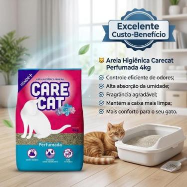 Imagem de Areia Higiênica Carecat Perfumada para Gatos 4kg