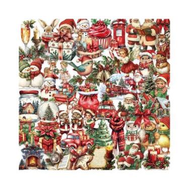 Imagem de Adesivos De Natal Retrô Em Estilo Cartoon 50/100 PCS À Prova d'Água Tr