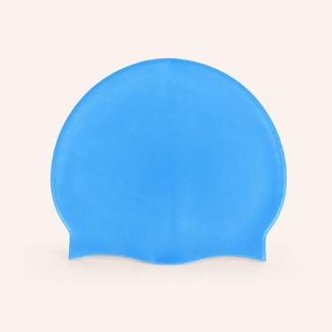 Imagem de Touca De Natação Colorida Silicone Lisa Impermeável - Art Sport, Azul