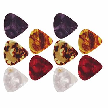 Imagem de Kit de palhetas de guitarra, durável, 10 peças, palheta de guitarra colorida, portátil para tocar