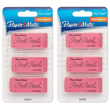 Imagem de Paper Mate : Borracha Pérola, Grande, Três Por Pacote -:- Vendido Como 2 Pacotes De - 3 - / - Total De 6 Cada Por Rosa
