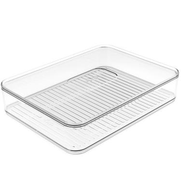 Imagem de Porta Frios Transparente Organizador De Geladeira Clear Fresh Porta Queijo Presunto OU