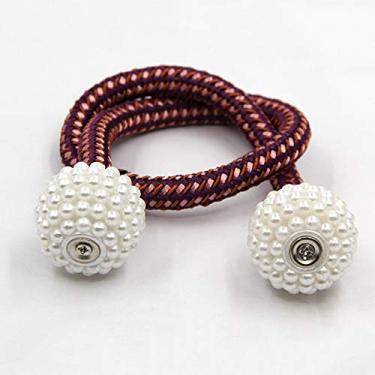 Imagem de pcs Pearl Magnetic Cortina Clipe Cortinas Titular Fivela Pendurada Fivela Bola Pendurada Acessórios para Cortina Decoração de Casa, Misturar Roxo, 45,50cm