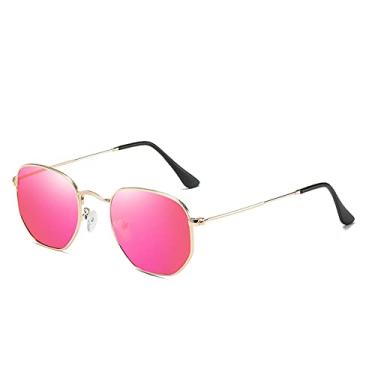 Imagem de Óculos de sol polarizados clássicos masculinos retro reflexivo óculos de sol feminino quadrado armação de metal óculos gafas lunette de soleil feminino, c04 ouro rosa, china