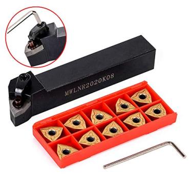 Imagem de Tingpai MWLNR2020K08 Suporte + 10 unidades WNMG080404 Insertos de Metal Duro + Chave pa Torneamento Torno