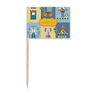 Imagem de Incrível ilustração de instalações engraçadas de parque, bandeiras de palito, marcador, decoração de festa