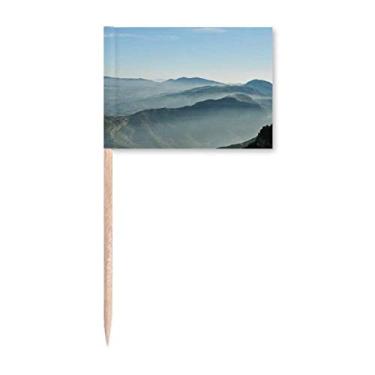 Imagem de Sunshine Mountains Sky Fog Nature Toothpick Flags Marcador Topper Decoração de Festa