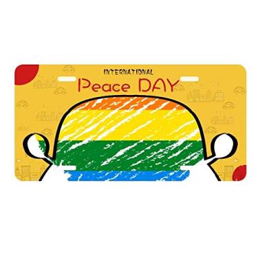 Imagem de DIYthinker Arco-íris gay Lésbica Coração LGBT Placa Placa de Carro Decoração Dia da Paz