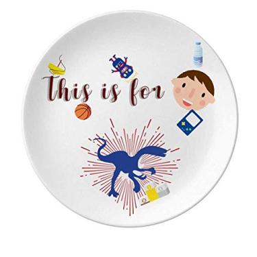 Imagem de Prato de porcelana Rapid Flexibility Rapid Meat Dinner Round Dish Boy Man