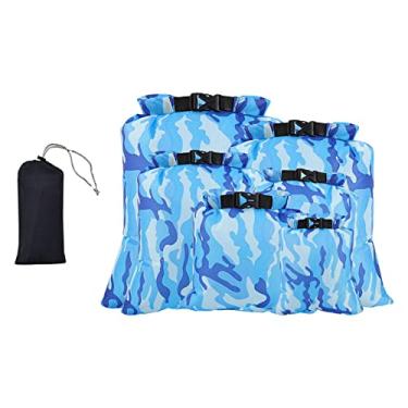 Imagem de Dynwave 6x Saco seco à prova d'água ao ar livre, Saco seco portátil resistente a rasgos de compressão superior para rafting Canoa Vela Acampamento Caminhadas, Azul