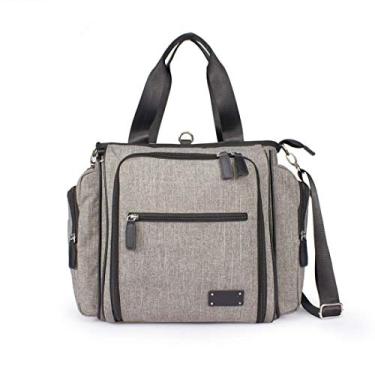 Imagem de Mochila multifunções bolsa de troca de fraldas, com bolsos isolados alça de ombro ajustável Projeto da caixa do carrinho à prova d'água Bolsa multifuncional de viagem Mochila de alta capacidade
