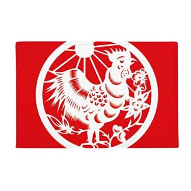 Imagem de DIYthinker Tapete de porta de banheiro com arte do zodíaco chinês, corte de papel, tapete antiderrapante