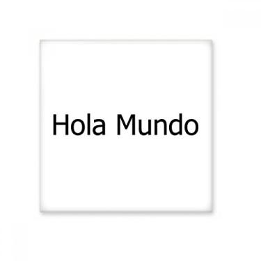 Imagem de Hello World Arte Déco espanhol presente moderno azulejo de cerâmica brilhante decalque pedra adornada tijolo vitrificado