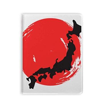 Imagem de Mapa preto abstrato japonês Art Deco presente moderno capa de goma diário capa macia