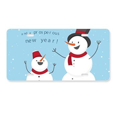 Imagem de DIYthinker Feliz Natal boneco de neve azul céu placa de carro decoração de aço inoxidável acessório
