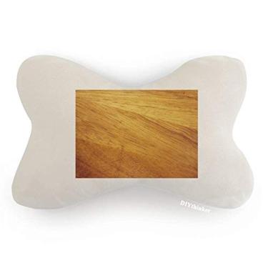 Imagem de DIYthinker Almofada para decoração de pescoço com listras subtuadas irregulares de madeira, decoração de carro, almofada para apoio de cabeça