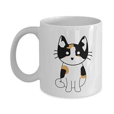 Imagem de Caneca de café de gato Calico – Caneca de gato Calico – Caneca divertida de cacau quente – ideia de de Natal