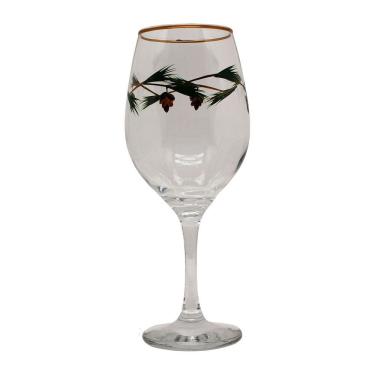 Imagem de Taça Vidro p/Vinho Borda Dourada Transp.Esquilo 350ml -Unid.