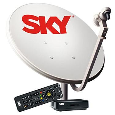 Imagem de Kit de Antena Parabólica Sky 60 cm + Receptor Digital Sky Pré Pago Flex SD