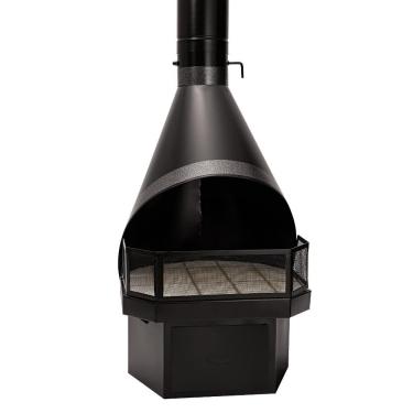 Imagem de Lareira de Canto/Meio de Parede Suiça Aço Carbono com Pintura Metalizada Preto Metávila 693T