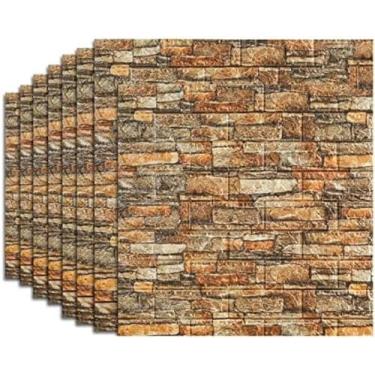 Imagem de Papel De Parede De Tijolo 70x77cm, Painéis De Parede 3D, Espuma 3D De Tijolo PE DIY Adesivo De Parede Papel De Parede Autoadesivo Com 10 Peças,B,20 Unidades,Striking44