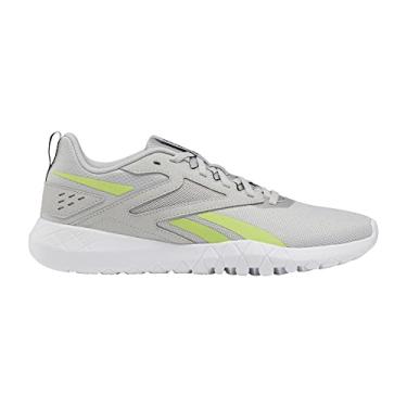 Imagem de Reebok Flexagon Energy 4 Palmilha acolchoada com cadarço, tênis de corrida e treinamento, Névoa de aço/lima laser/cinza puro, 44