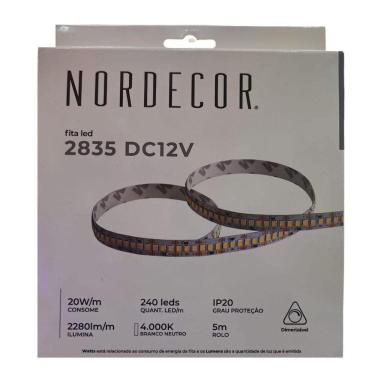 Imagem de Fita Led Ip20 20w 4000k 12v 240 Leds Nordecor