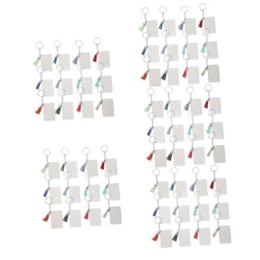 Imagem de STOBOK 100 Conjuntos chaveiro de transferência de calor principais suprimentos tags de enfeite de chaveiro decoração rótulos espaços em branco para chaveiro Multifuncional