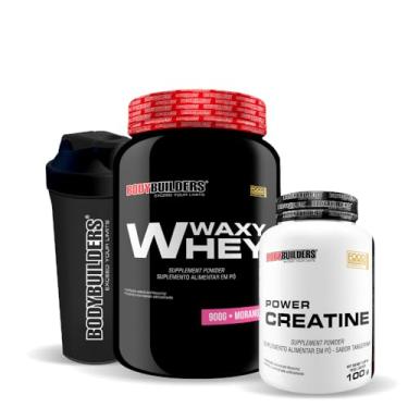 Imagem de Kit Waxy Whey 900g + Power Creatina 300g + Coqueteleira - BODYBUILDERS (Médio, Morango)