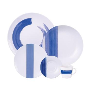 Imagem de Aparelho de Jantar 20 peças Tramontina Soho em Porcelana Decorada - Azul 