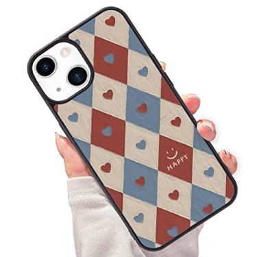 Imagem de JOYLAND Capa de telefone Love Heart para iPhone 14, capa protetora feminina de silicone macio preto e alumínio rígido resistente a arranhões à prova de choque para iPhone 14